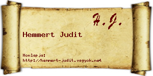 Hemmert Judit névjegykártya